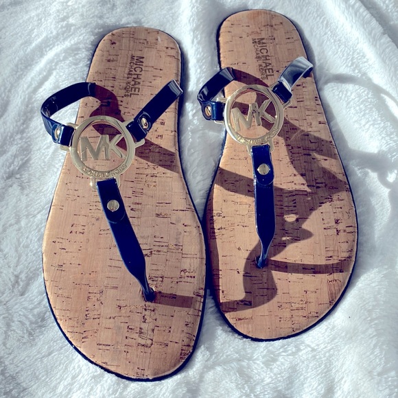 Michael Kors Shoes - Michael Kors Navy Gold sandals size 10